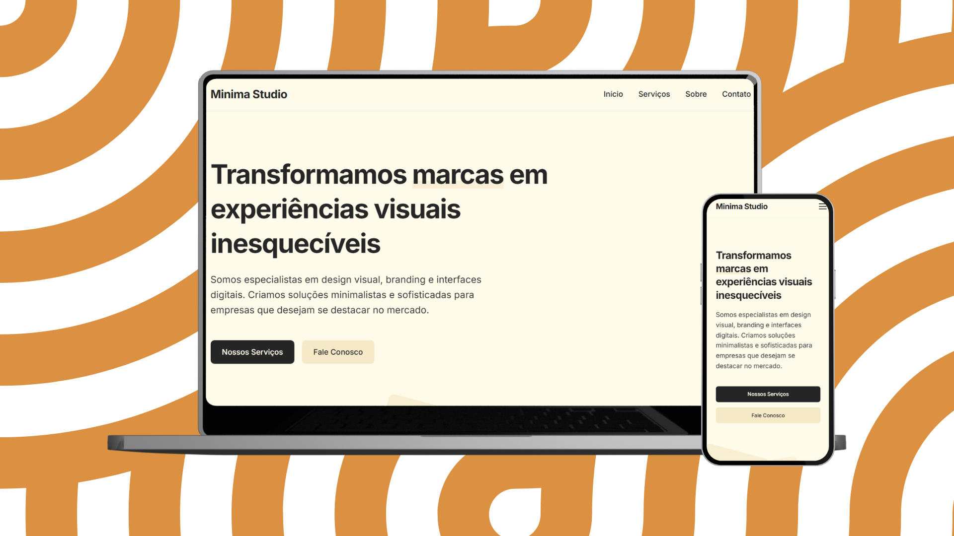 Preview do projeto Minima Studio (Landing Page)